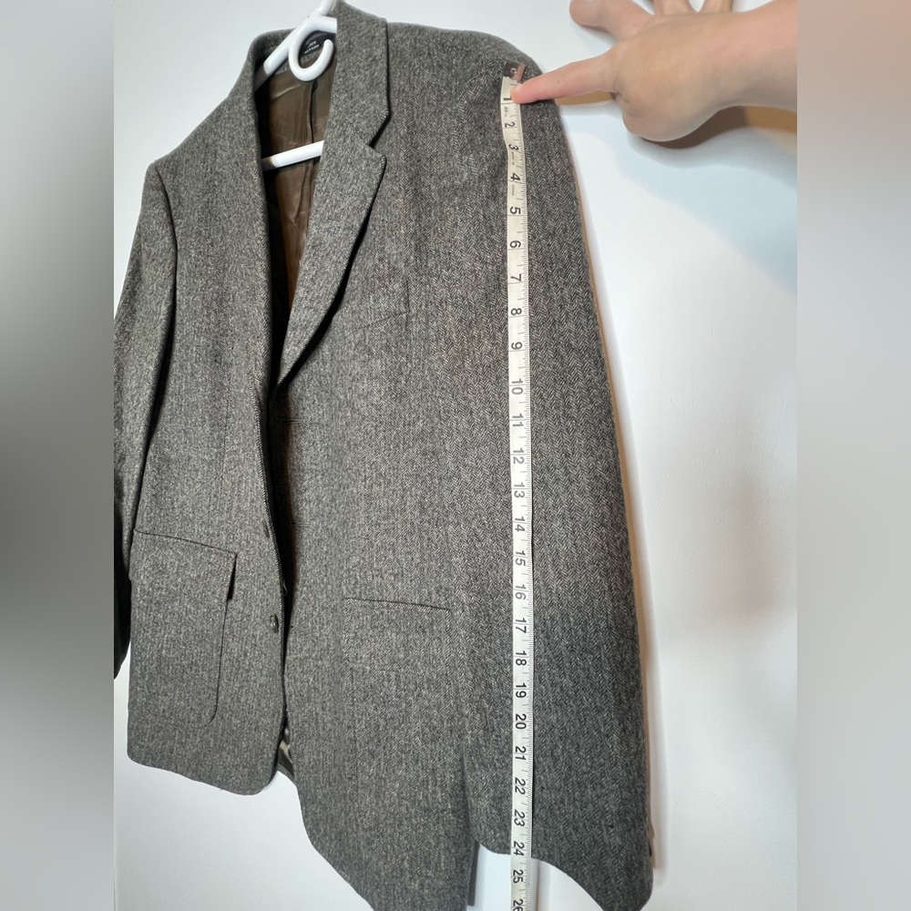 J.Crew Wool Blazer Men’s 39R  Tweed / Herringbone Sports Coat Jacket In Brown - Picture 5 of 13